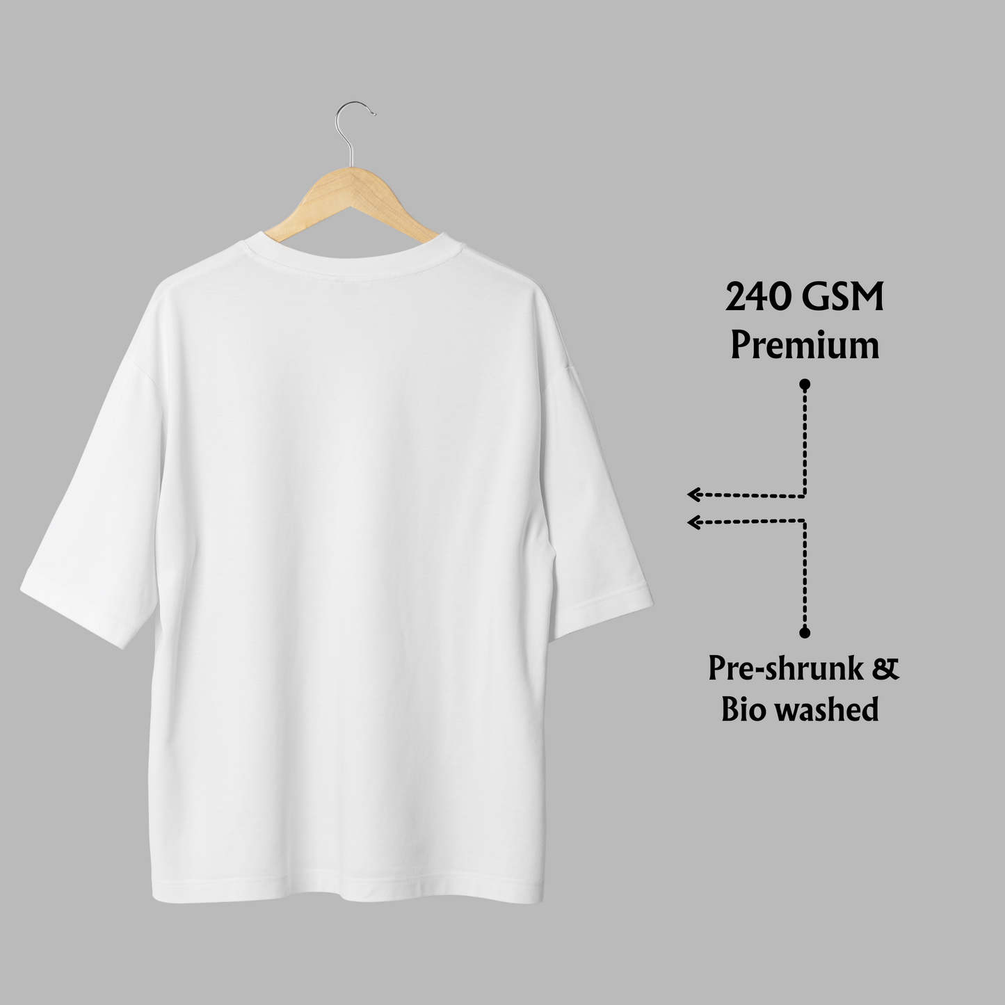 Oversized White T-Shirt – 240 GSM Heavyweight Cotton | Unisex Streetwear Tee