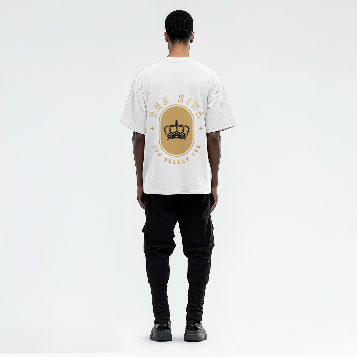 King Edition Oversized T-Shirt | 240 GSM Cotton | Crown Emblem Graphic | Unisex Streetwear by King&Stag