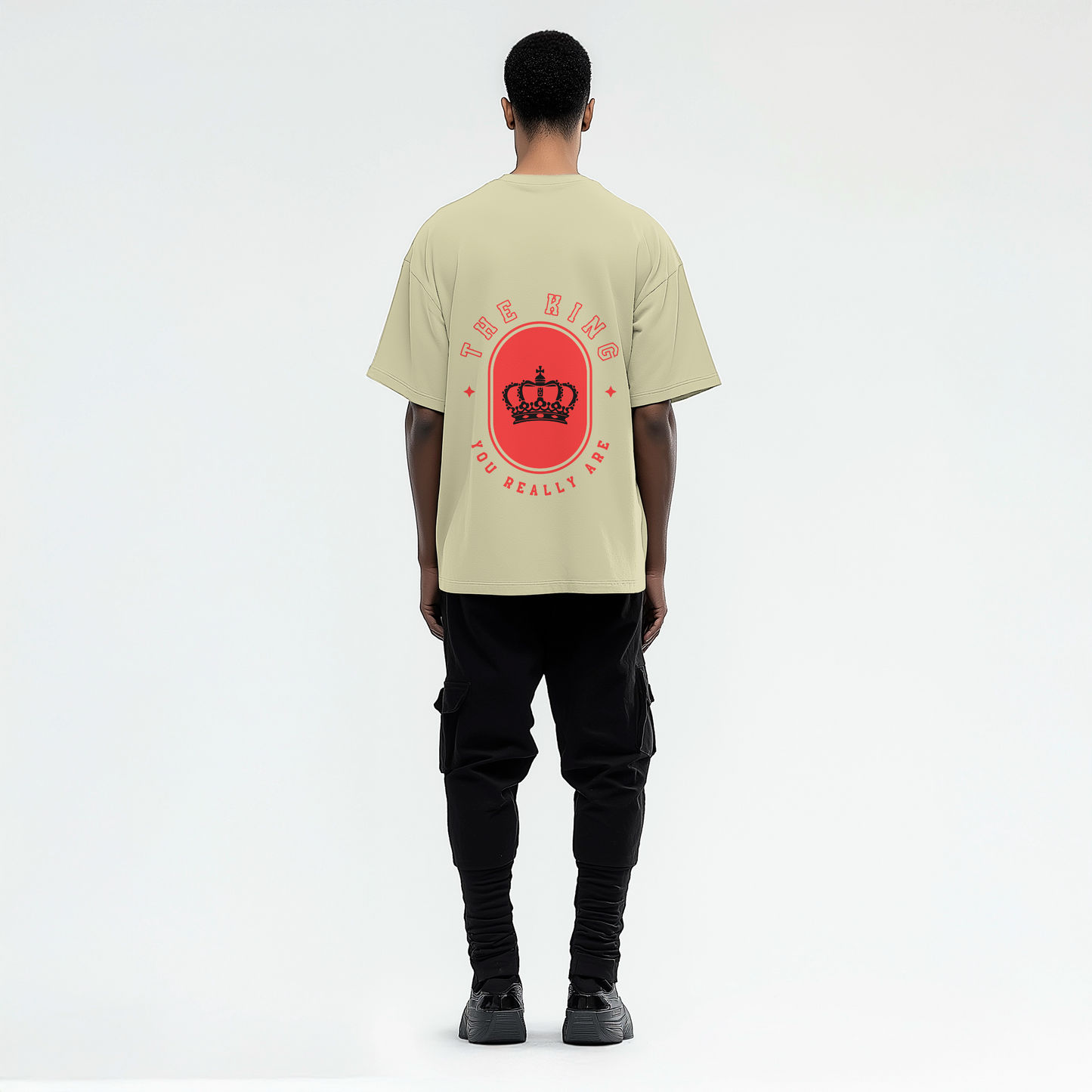 King Edition Oversized T-Shirt | 240 GSM Cotton | Crown Emblem Graphic | Unisex Streetwear by King&Stag