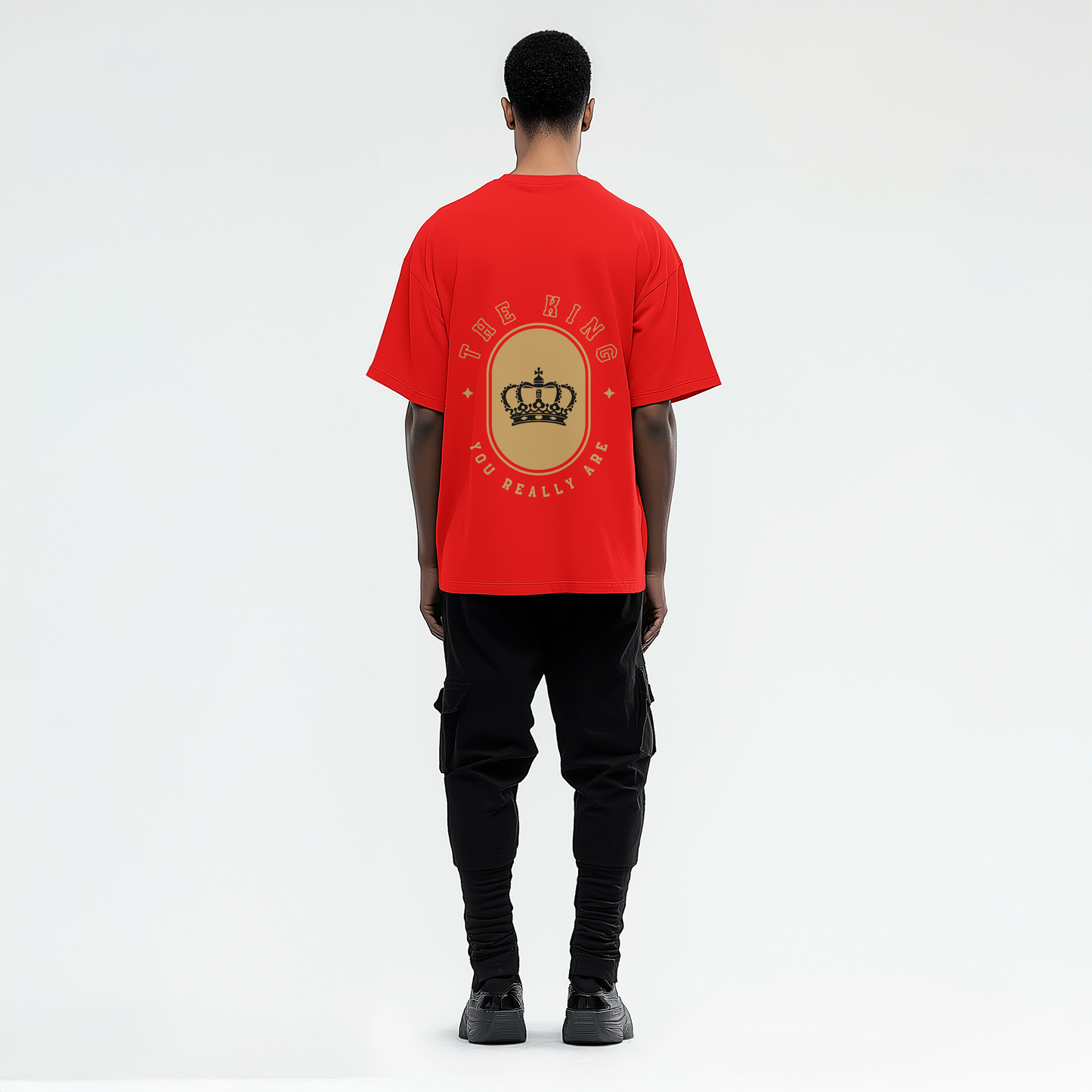 King Edition Oversized T-Shirt | 240 GSM Cotton | Crown Emblem Graphic | Unisex Streetwear by King&Stag