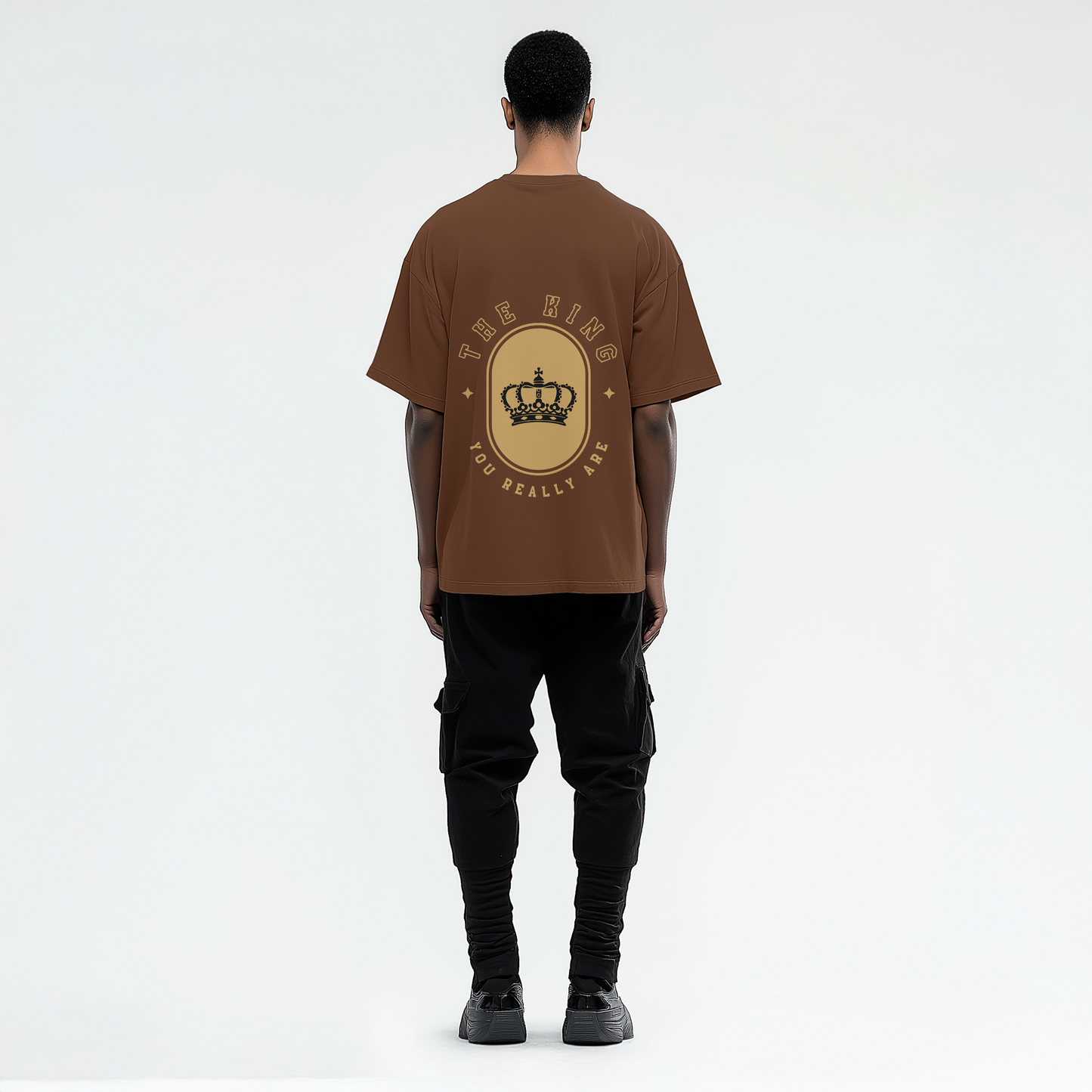 King Edition Oversized T-Shirt | 240 GSM Cotton | Crown Emblem Graphic | Unisex Streetwear by King&Stag