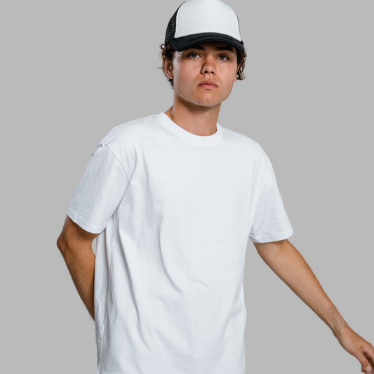 Oversized White T-Shirt – 240 GSM Heavyweight Cotton | Unisex Streetwear Tee