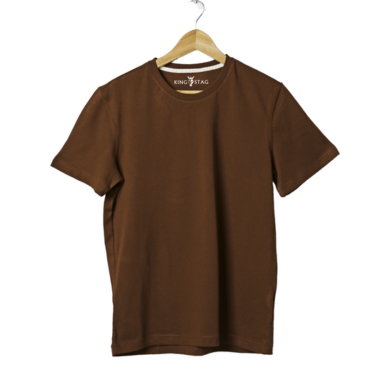 Oversized Brown T-Shirt for Men & Women – 240 GSM Cotton | Unisex Streetwear by King&Stag
