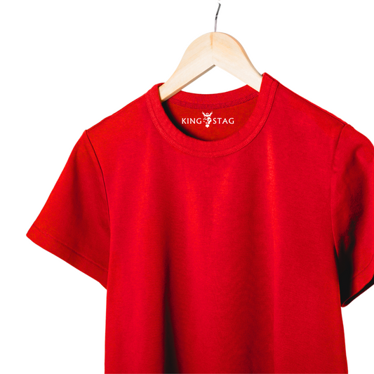 Oversized Red T-Shirt for – 240 GSM Cotton | Unisex Streetwear by King&Stag