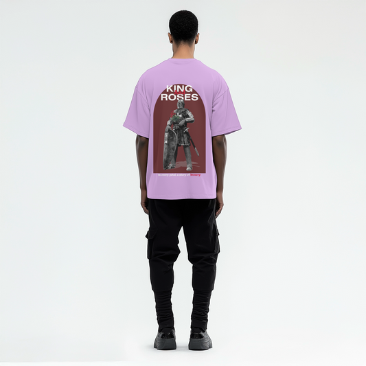 Oversized T-Shirt – “King Roses” | 240 GSM Heavy Cotton | Warrior Graphic | Unisex Streetwear by King&Stag